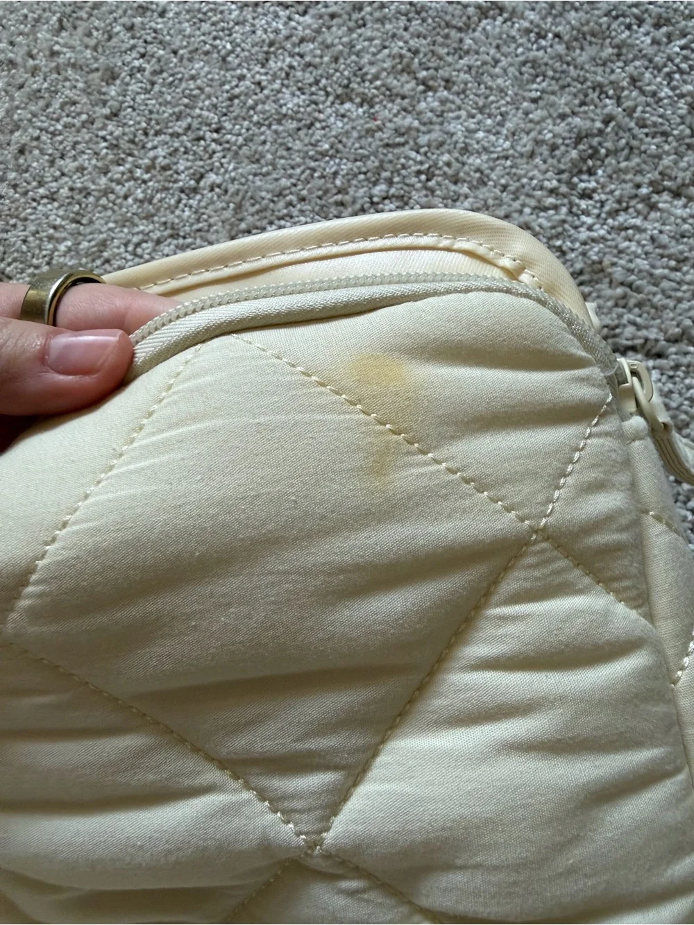 Beis x Elsa - Quilted Diaper Clutch in cream.